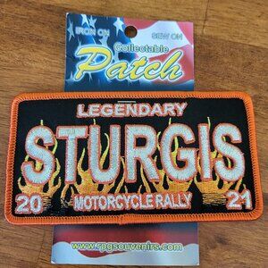 2021 STURGIS MOTORCYCLE RALLY Iron On or Sew On Patch 4.75" x 3.5" New FLAMES T3